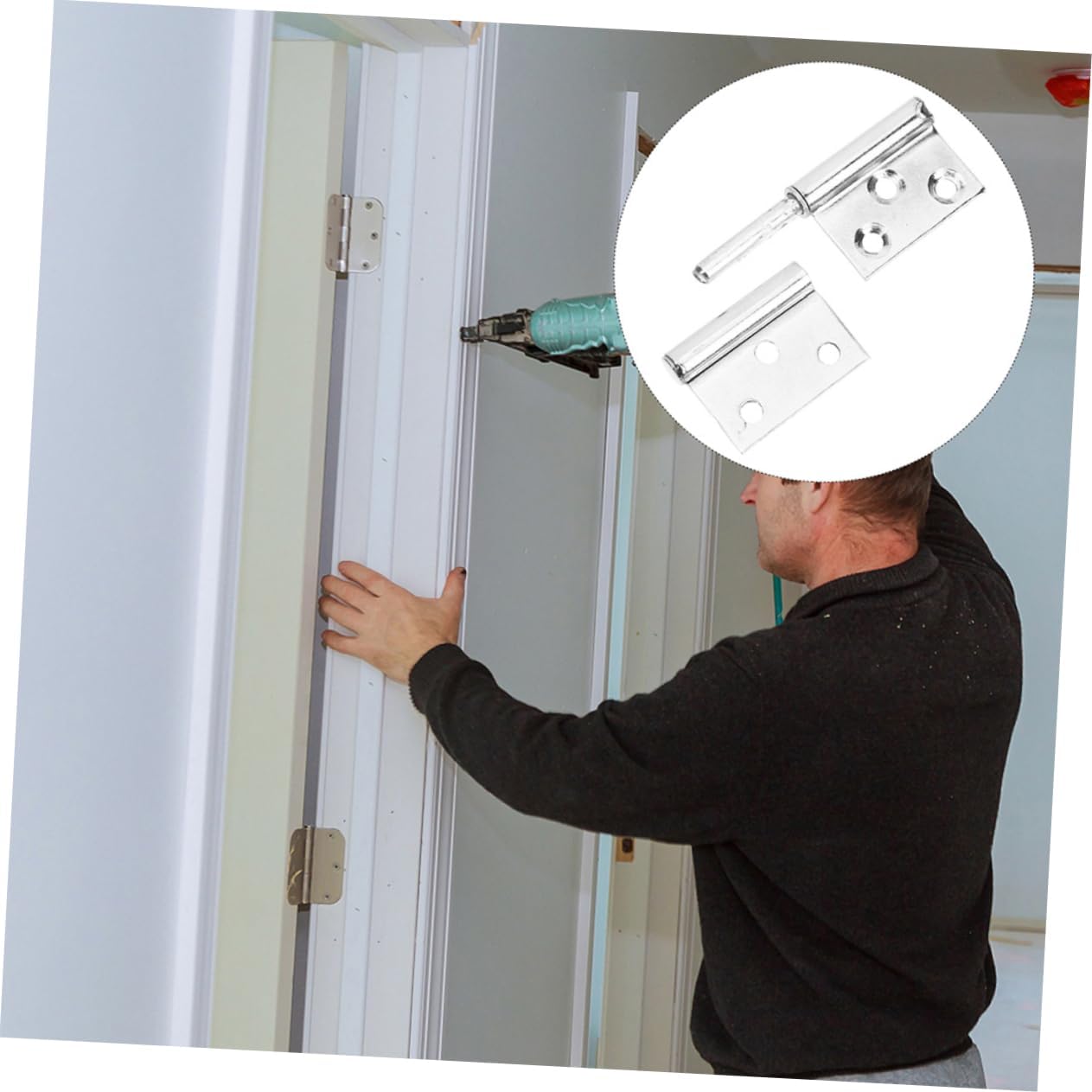 Tofficu 24pcs Detachable Door Hinges Flag Hinges for Doors Easy to Install Resistant for Home Use