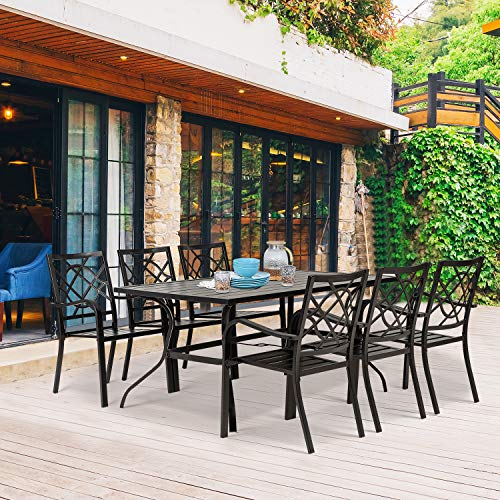 Buy Betterland 7 Piece Outdoor Patio Metal Dining Table and Chair Set