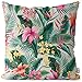 VOID Tropen Dschungel Blumen Kissenbezug Kissenhülle Polyester wasserfest Outdoor Indoor, Kissen Größe:60 x 60 cm