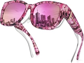 LVIOE Polarized Fit Over Sunglasses for Women Trendy Mirrored Sun Glasses