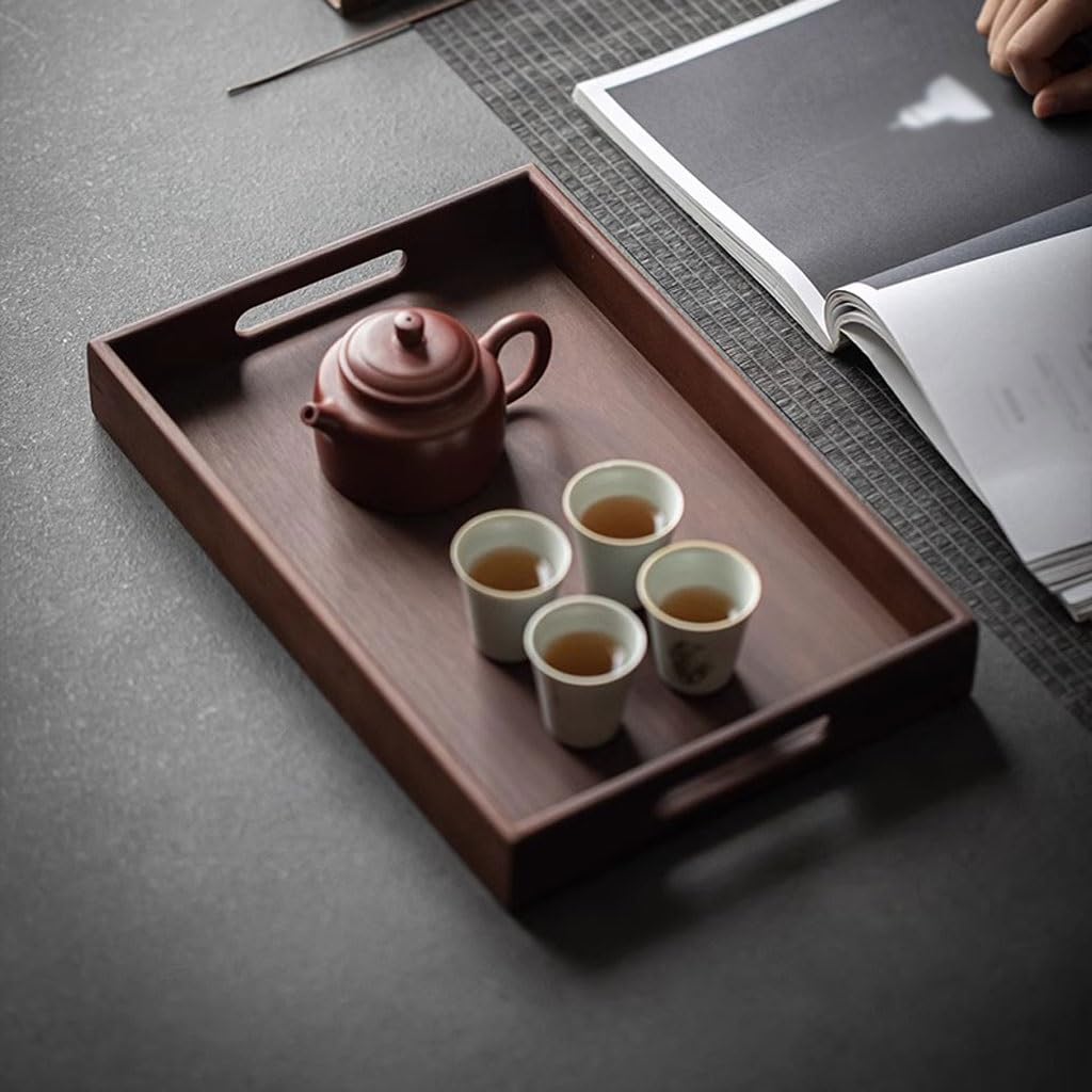 Plateau décoratif japonais en noyer pour la maison, le thé, le restaurant, le café