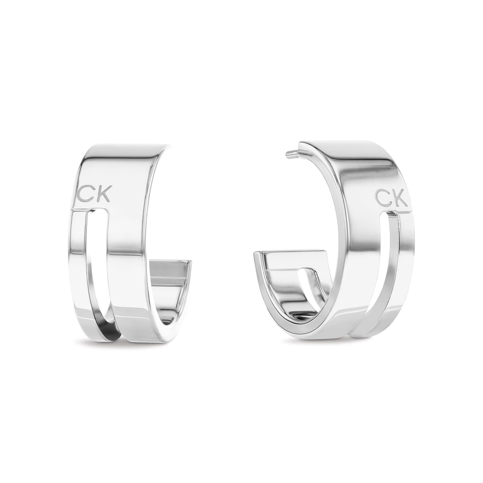 Calvin Klein Women's Geometric C Shape Stainless Steel Earrings - 35000677