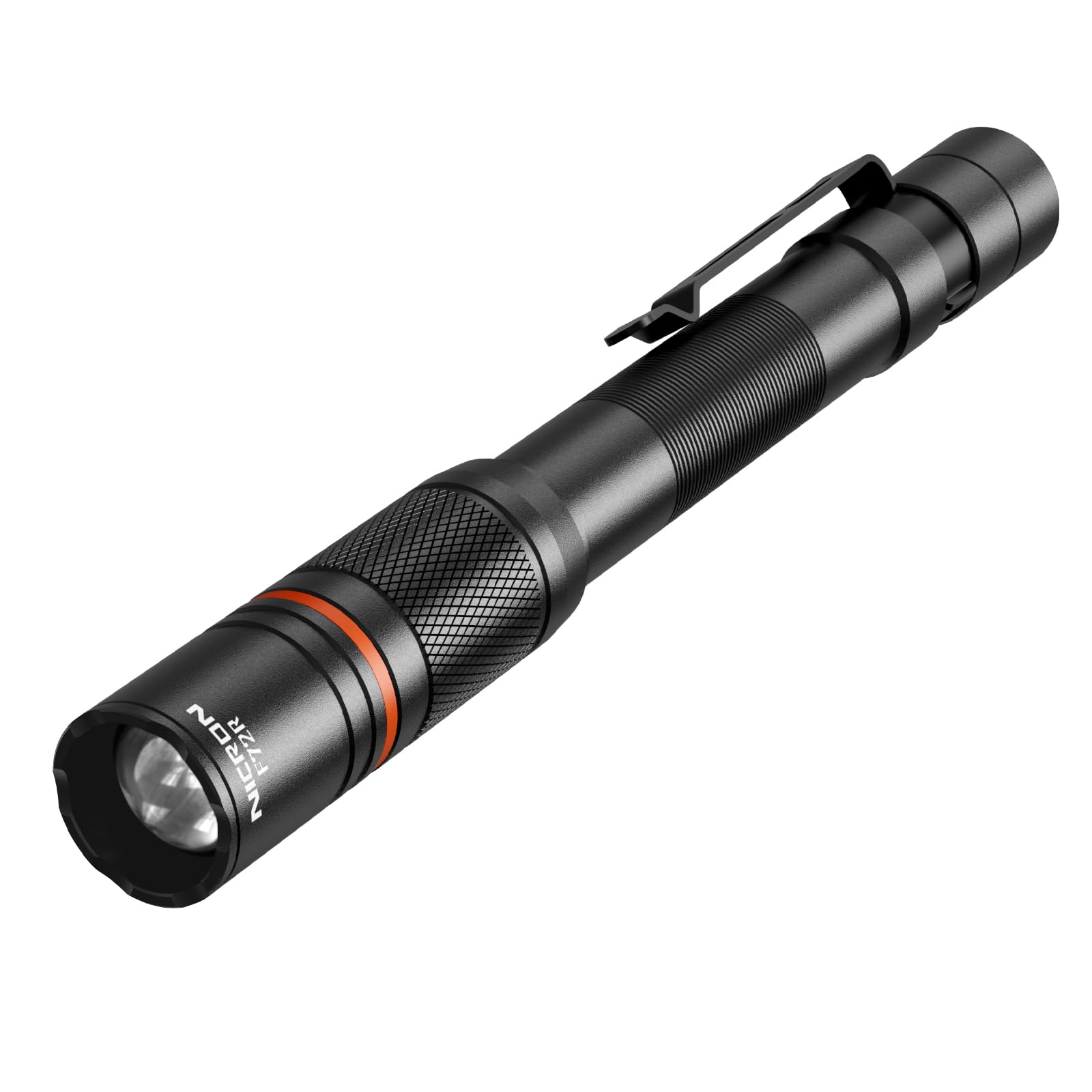 NICRON F72R Pen Light, Pocket Flashlight with Clip,5 Modes 450 lumens mini Rechargeable Flashlight Including Batteries, Focusing penlight ipx4