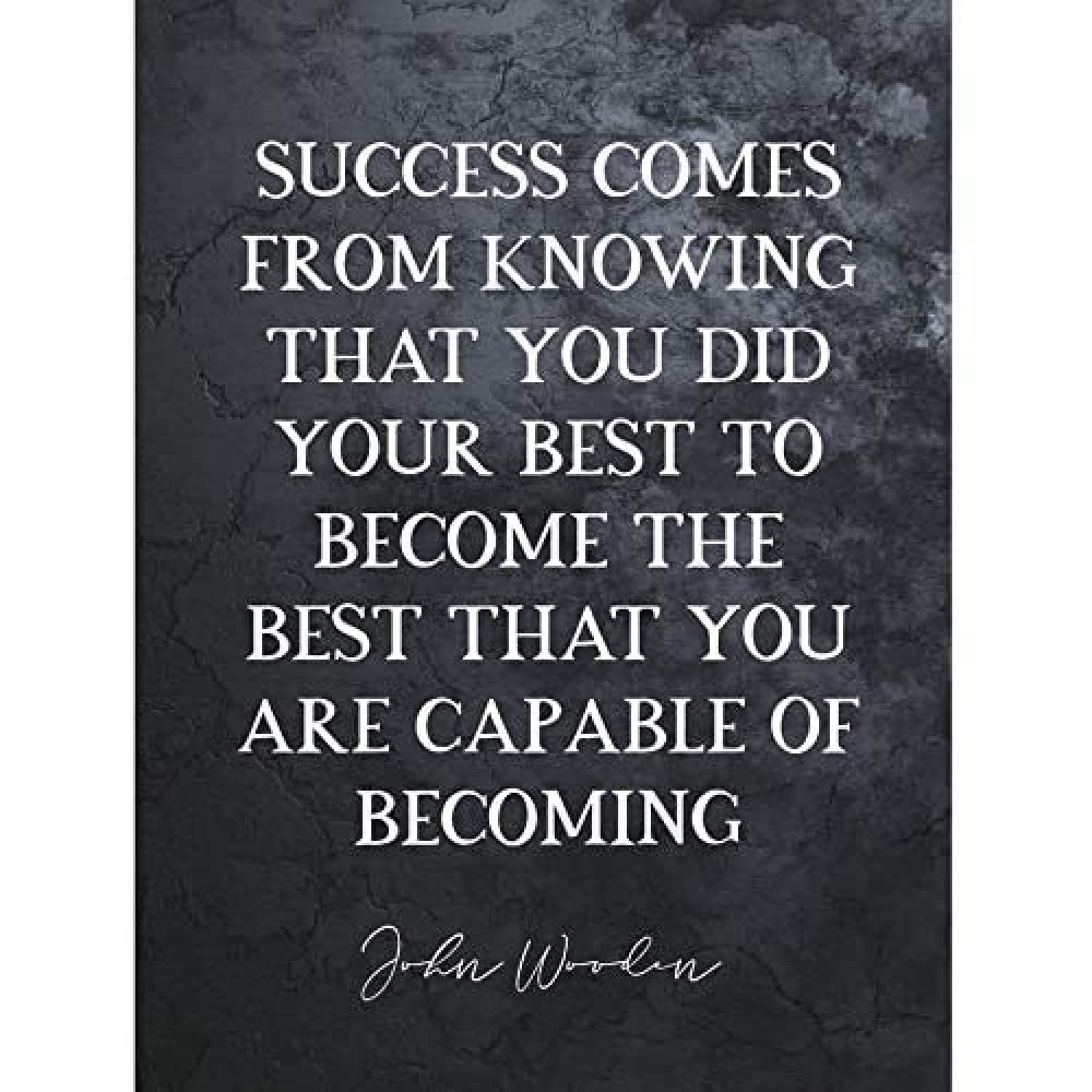 Artery8 Slate Quote John Wooden Success Your Best Basketball Coach Unframed Art Print Poster Wall Decor 12x16 inch