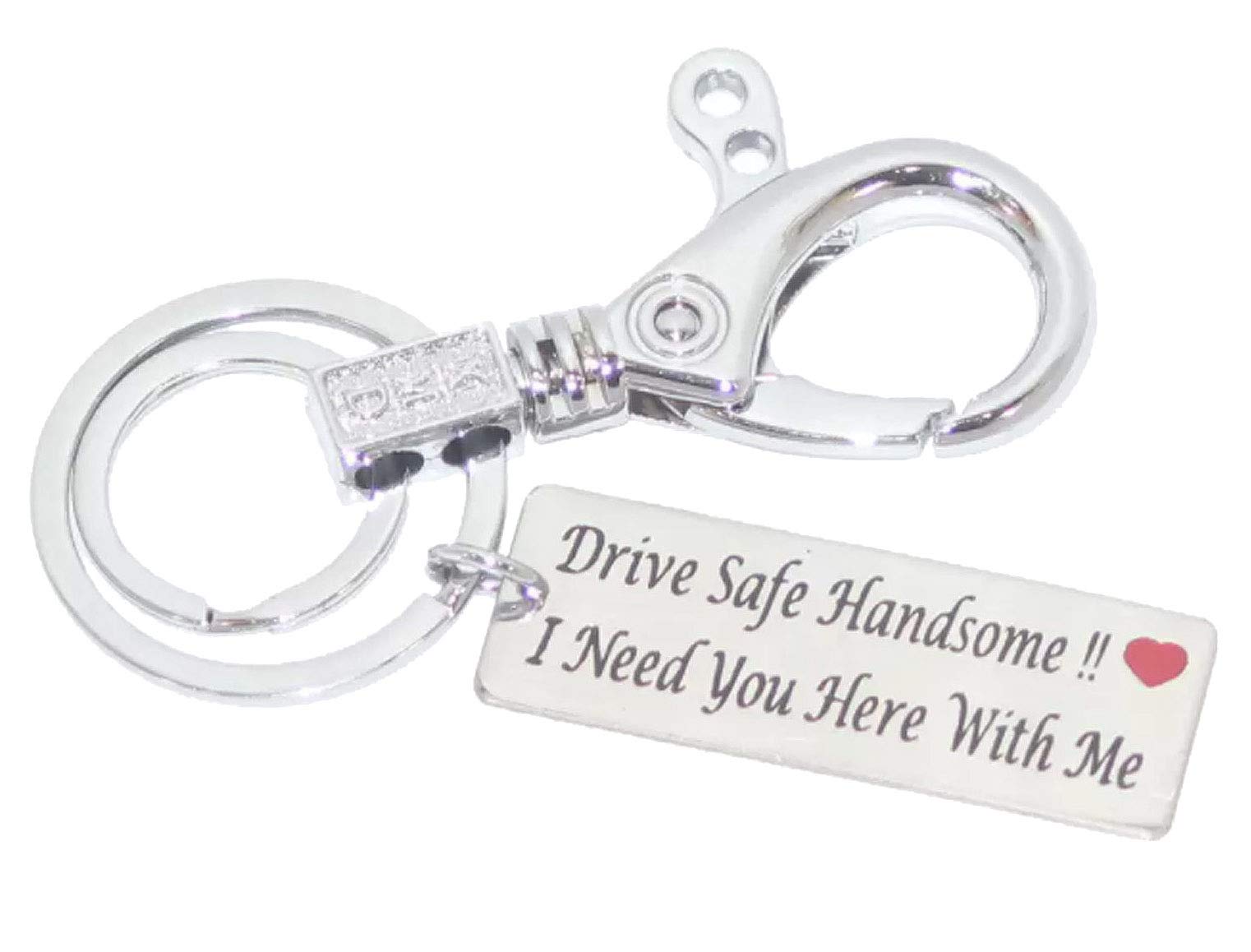 Drive Safe Handsome Engraved Key Ring for Husband Boy Friend Men Papa Dad Brother Silver Hook Key Chain-image-46