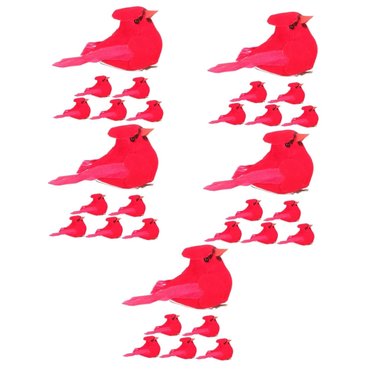 Cabilock 5 Set Di Piccole Statuette Di Uccellini Decorazioni Per Lalbero Di Natale Statuette Di Uccellini Cardinali Decorazioni Da Tavolo Per La Casa 6 Pezzi*5