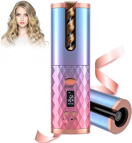 Miniatura 1 de Rizador automático de cabello, rizador de cabello para peinar el cabello, rizador giratorio con 6 temperaturas y temporizadores, apagado automático,