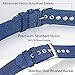 torbollo 20mm Watch Bands for Men,Soft Nylon Weaved Watch Strap, Blue Two-Piece Quick Release Replacement Watch Bands with Heavy Duty Brushed Buckle