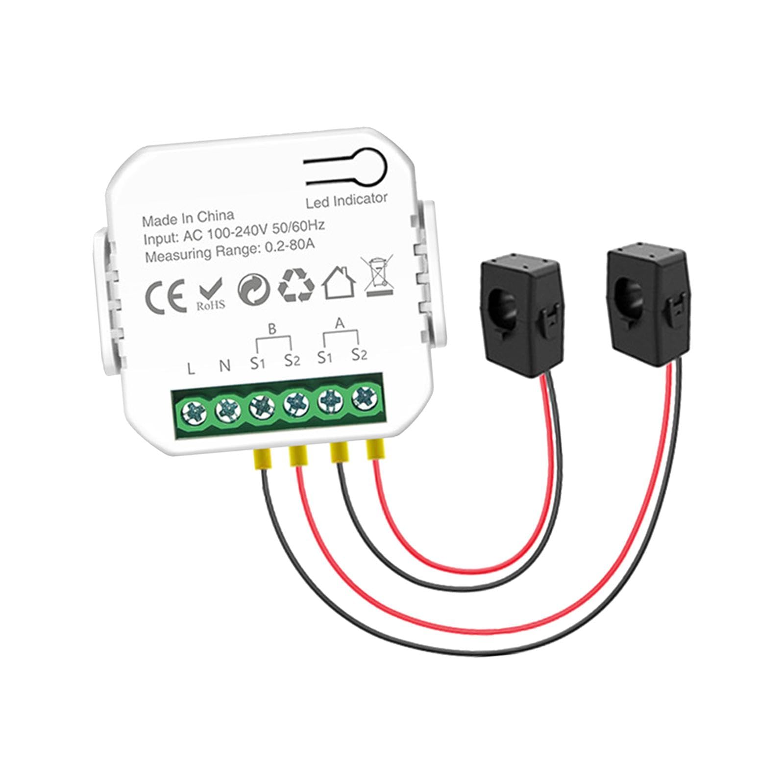 de de Energía con Medidor de Energía Wi: para Oficinas, Dormitorios, Apartamentos, Factor de Potencia, Electricidad, 2 Canales
