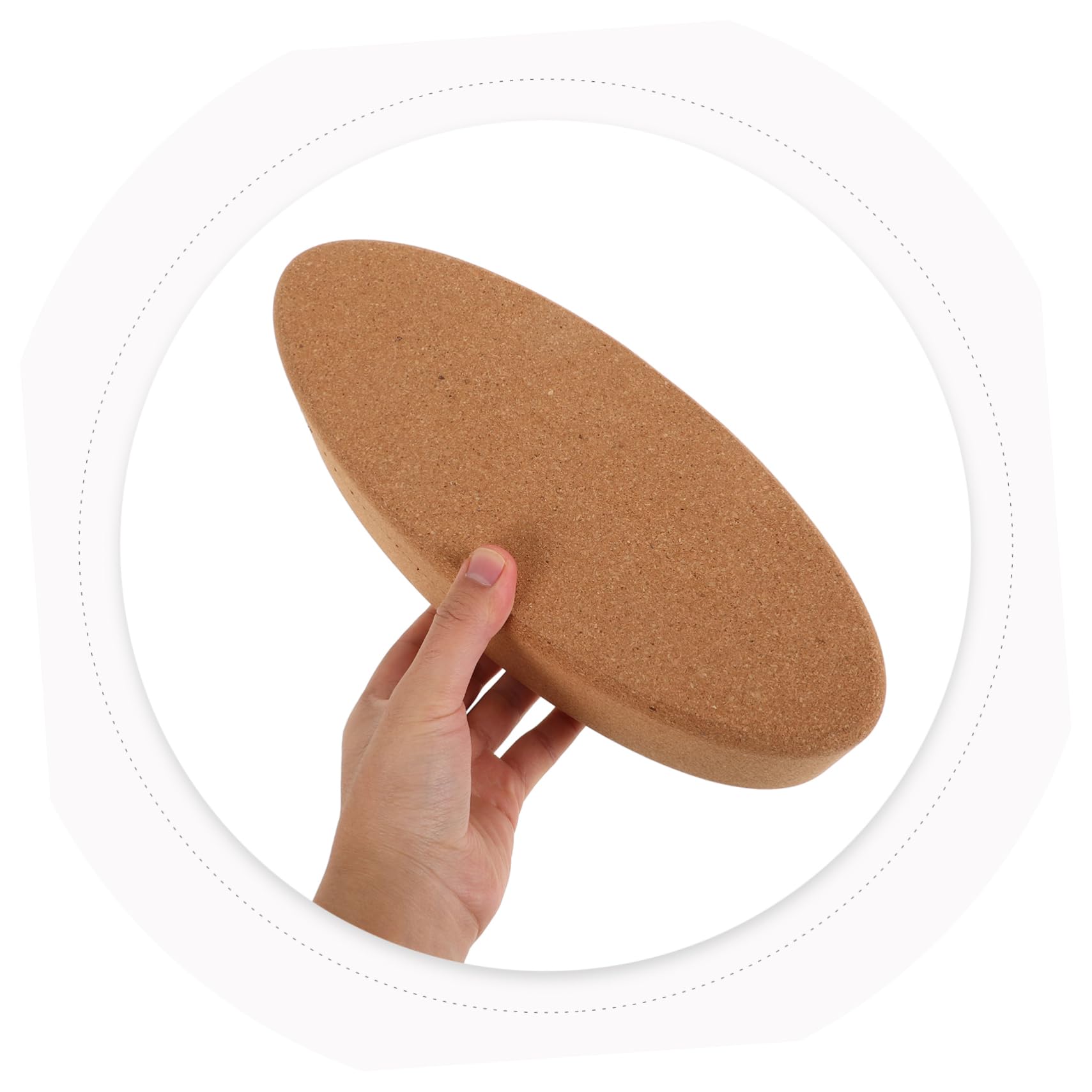 TOYANDONA Kork-yogablock Holzblock Für Yoga Tanz Und Dehnübungen Ovaler Stützblock Aus Naturkork Für Flexibilität Und Gleichgewicht