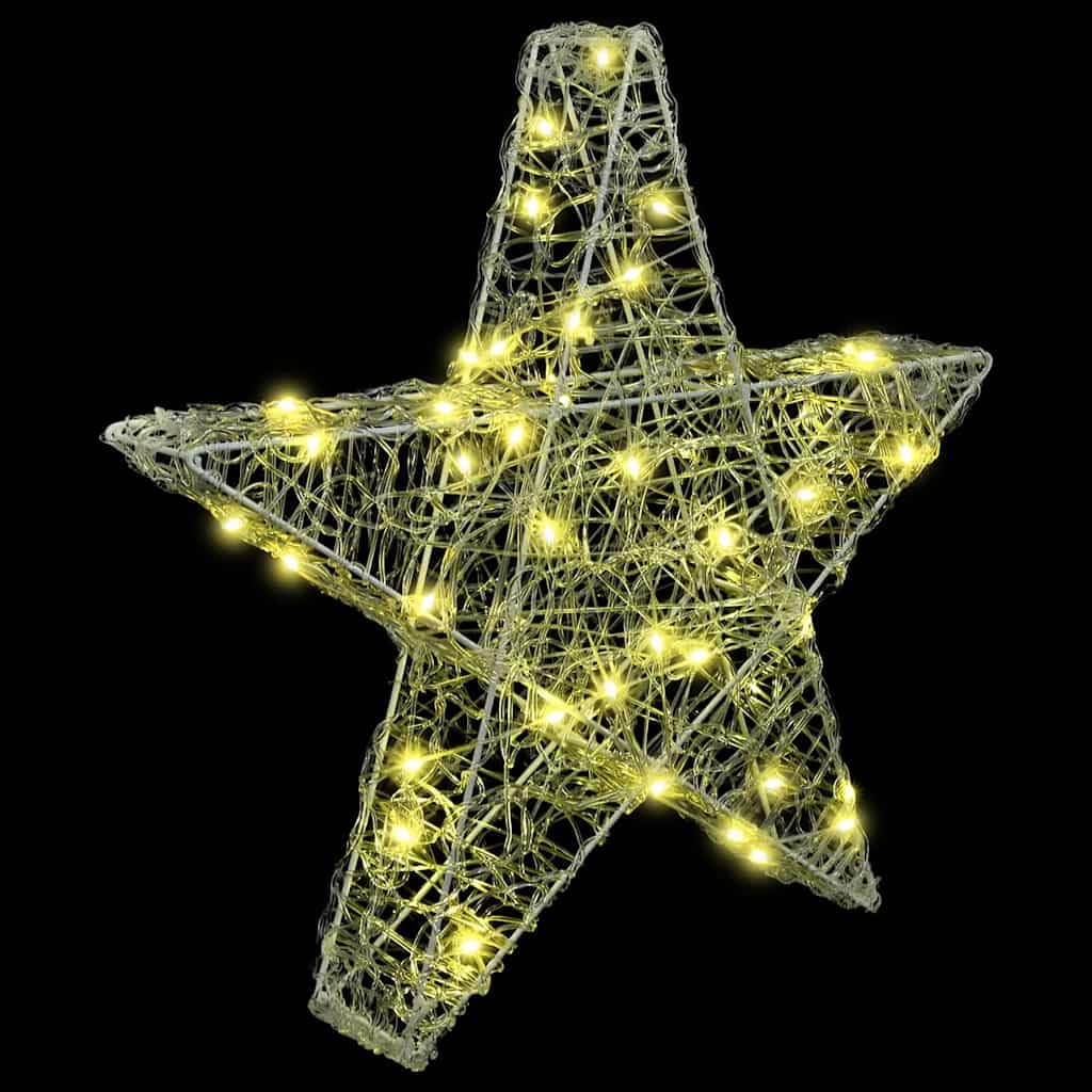 Gwiazda 3D z 50 diodami LED, ciepła biel, akrylowa ozdoba choinkowa, 55 x 53,5 x 10 cm, do salonu, dekoracja adwentowa, ozdoba choinkowa, ornament, świąteczne oświetlenie