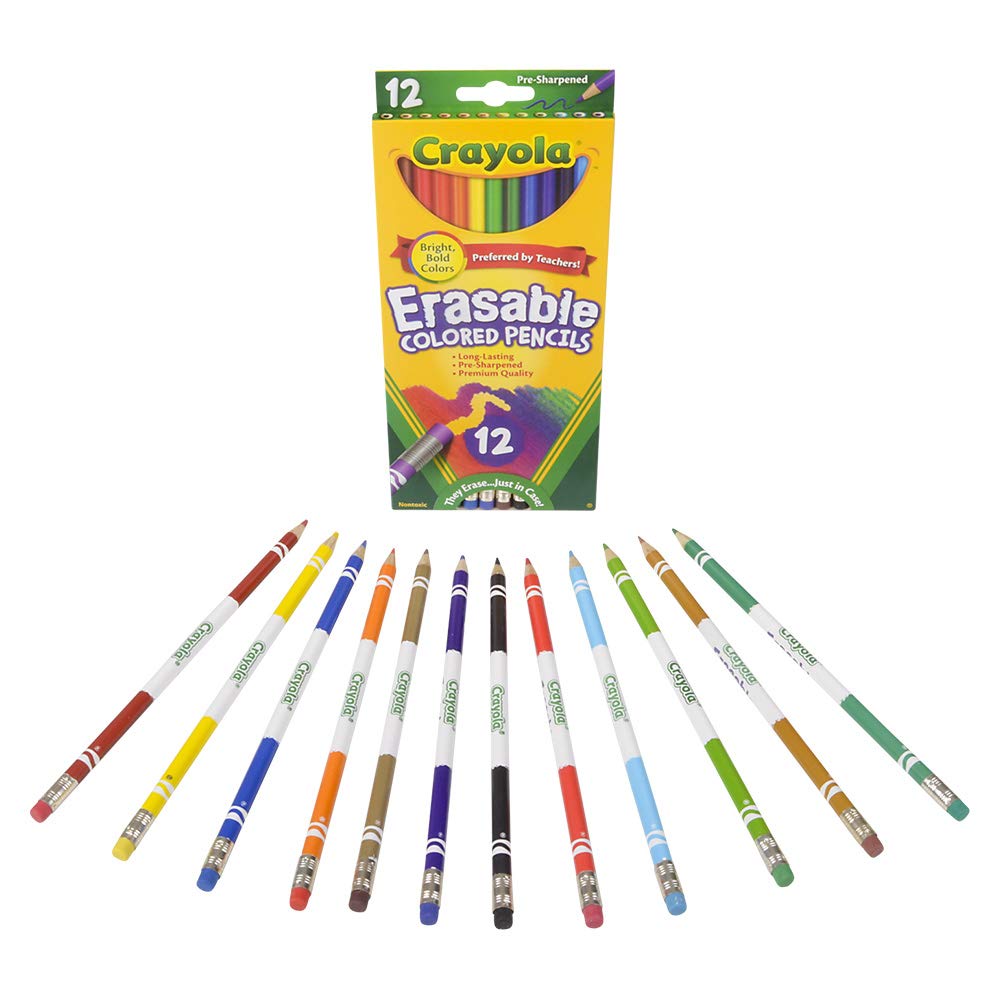 CRAYOLA PNCLS CLRNG ERSBL 12CT