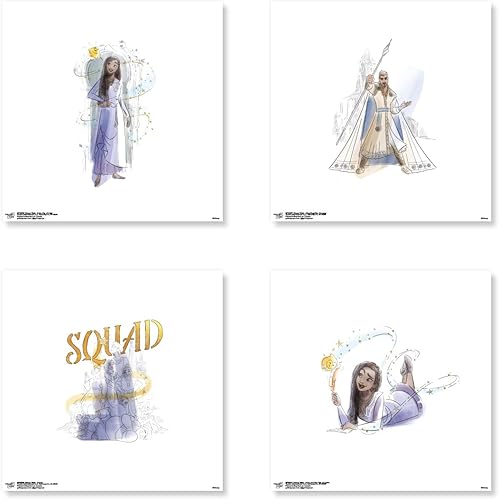 Trends International Gallery Pops Disney Wish - Paquete de arte de pared de ciudad de luz (paquete de 4)