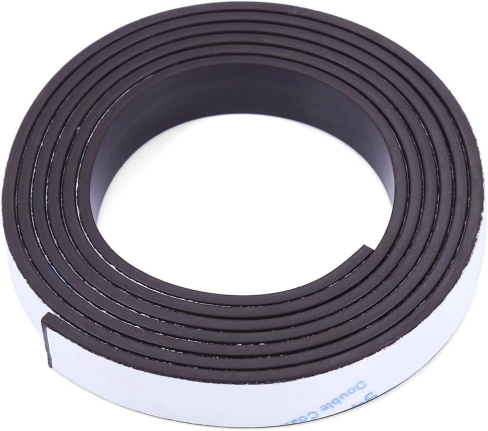 Dawwoti Perfectii 1M Length Magnetic Tape Self Adhesive Flexible Magnetic Stripe Size 10mm wide x 1.5mm thick (Polarity B)