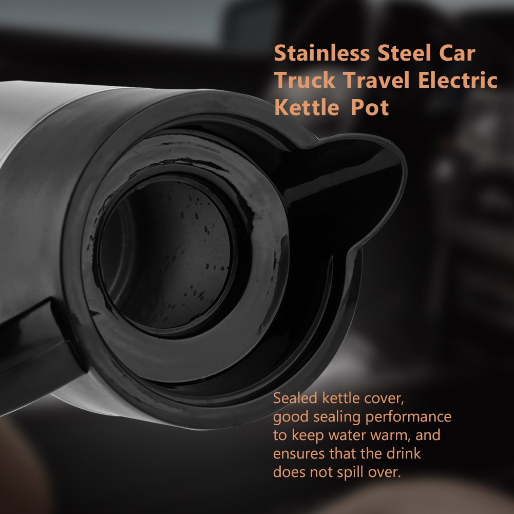 Czajnik Annadue, ekspres do herbaty, przenośny, szybko wrzący kocioł ze stali nierdzewnej 12 V / 24 V 1300 ml, do samochodów ciężarowych, kempingów (samochód 12 V)