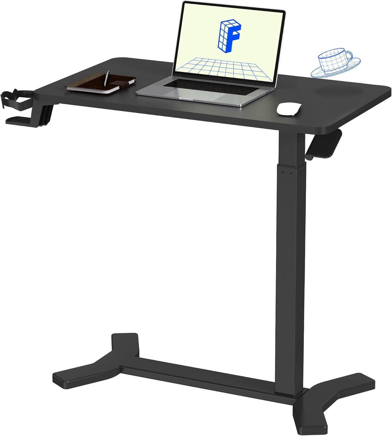 FLEXISPOT Medical Adjustable Overbed Bedside Table with Wheels