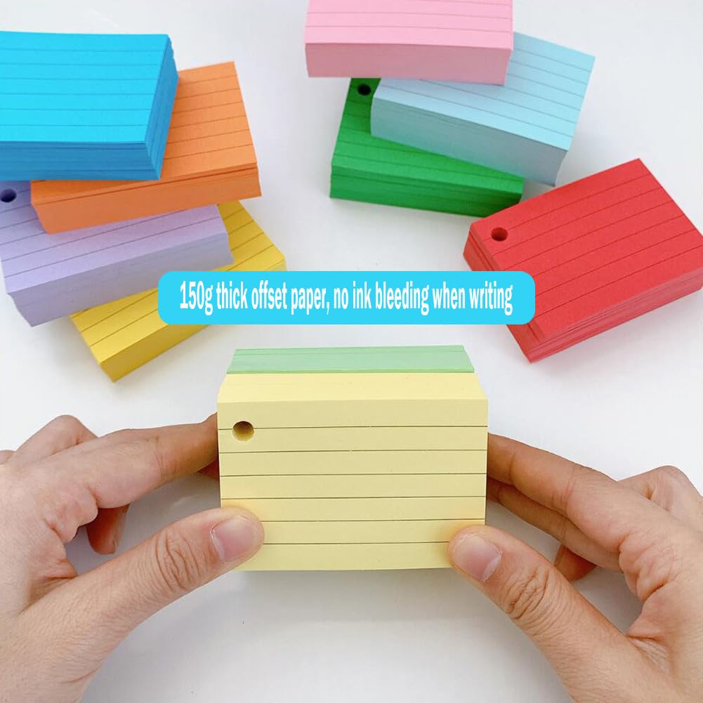 Chiluxendo 1000 Stuks A8 Kaarten, Woordenschat Indexkaarten Met 10 Binderingen Flashcards Voor School Kantoor Thuis Studio Notities 10 Kleuren 2722327806