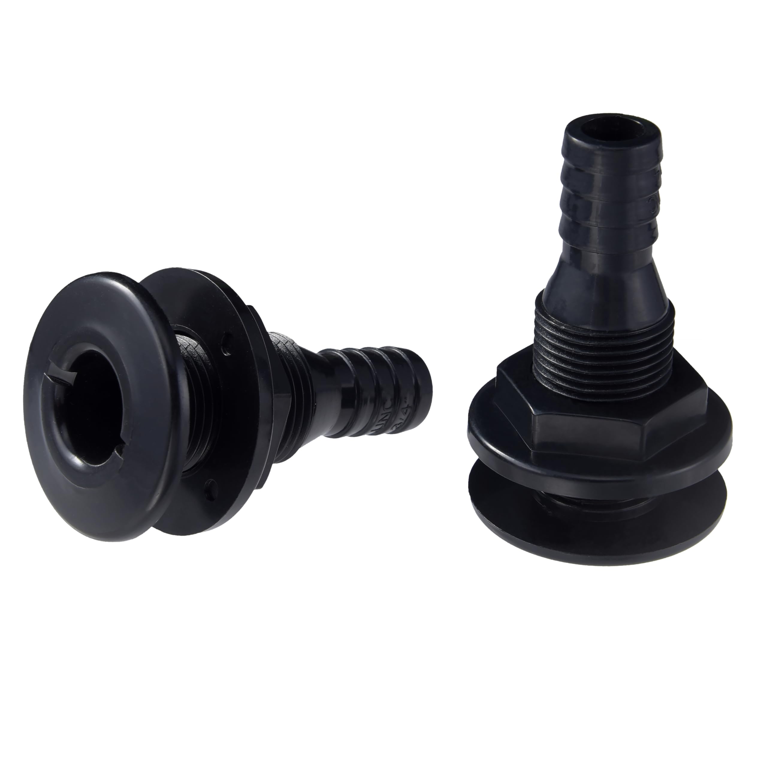 BROYEUR 2Pcs Thru Hull Fitting,Thru Hull Connector Fitting Drain Fits 3/4