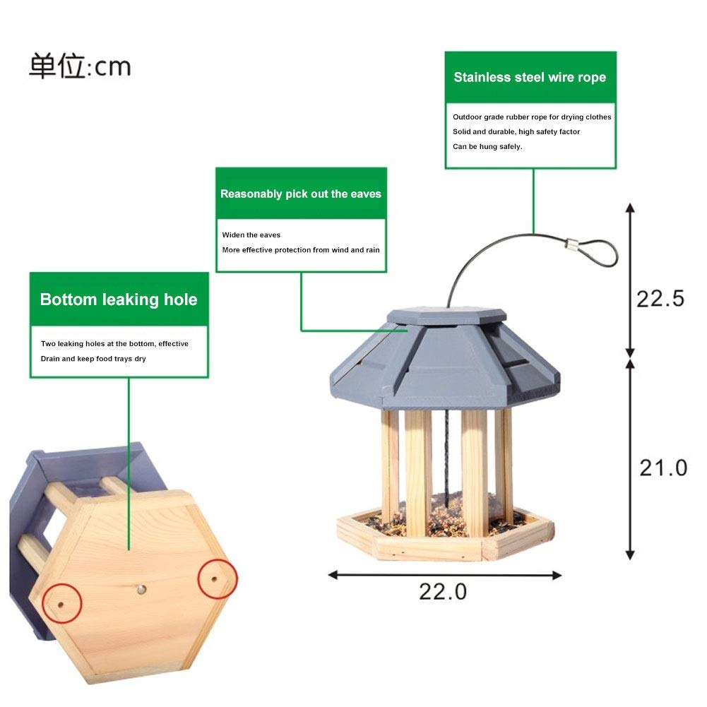 Dispenser Semi E Noci Grande Mangiatoia Per Uccelli In Metallo Grande: Per Semi E Noci, Da Appendere, Facile Da Riempire - Stazione Di Alimentazione - Foto 7