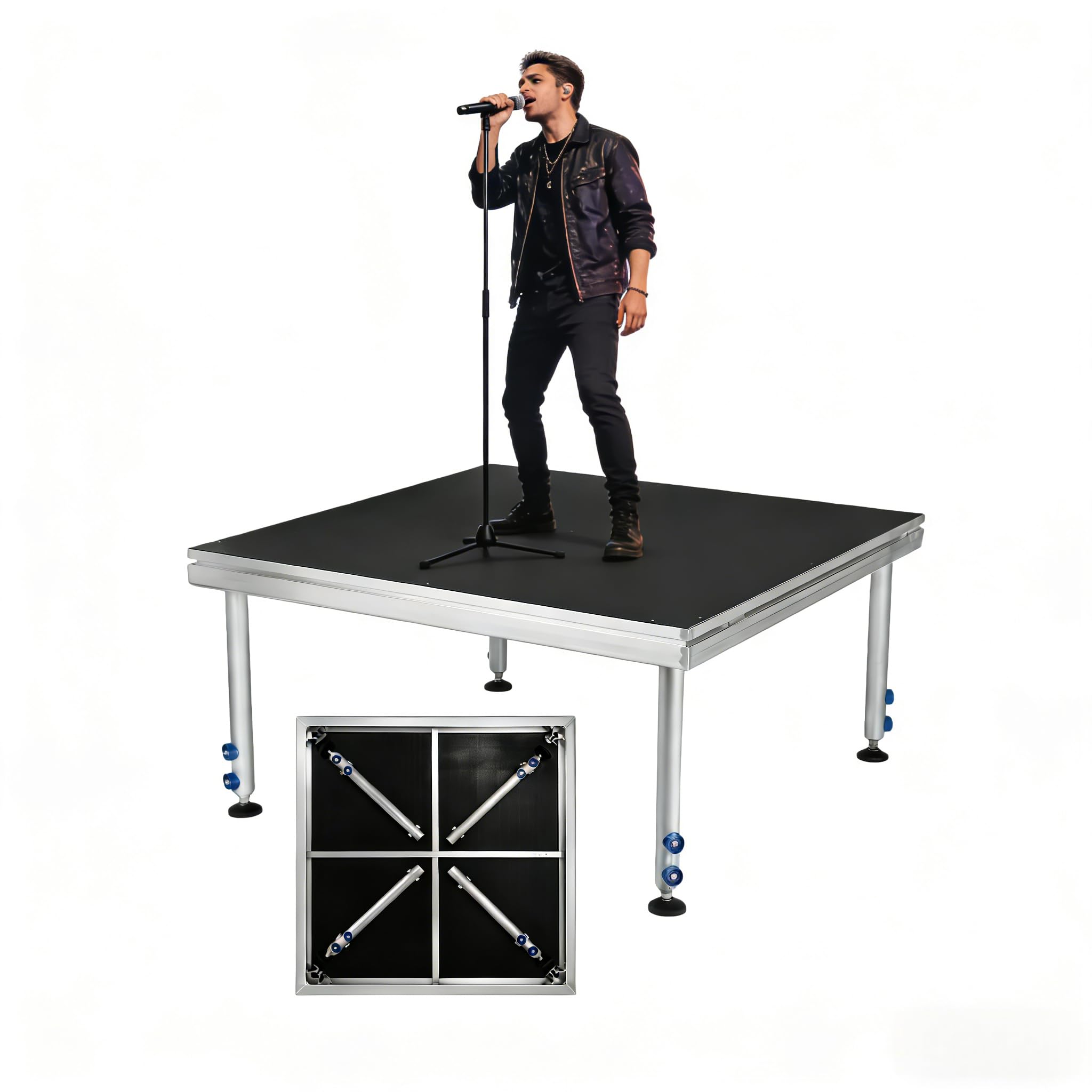 8x12FT Portable Stage Platform, Portable Aluminum Performance Deck