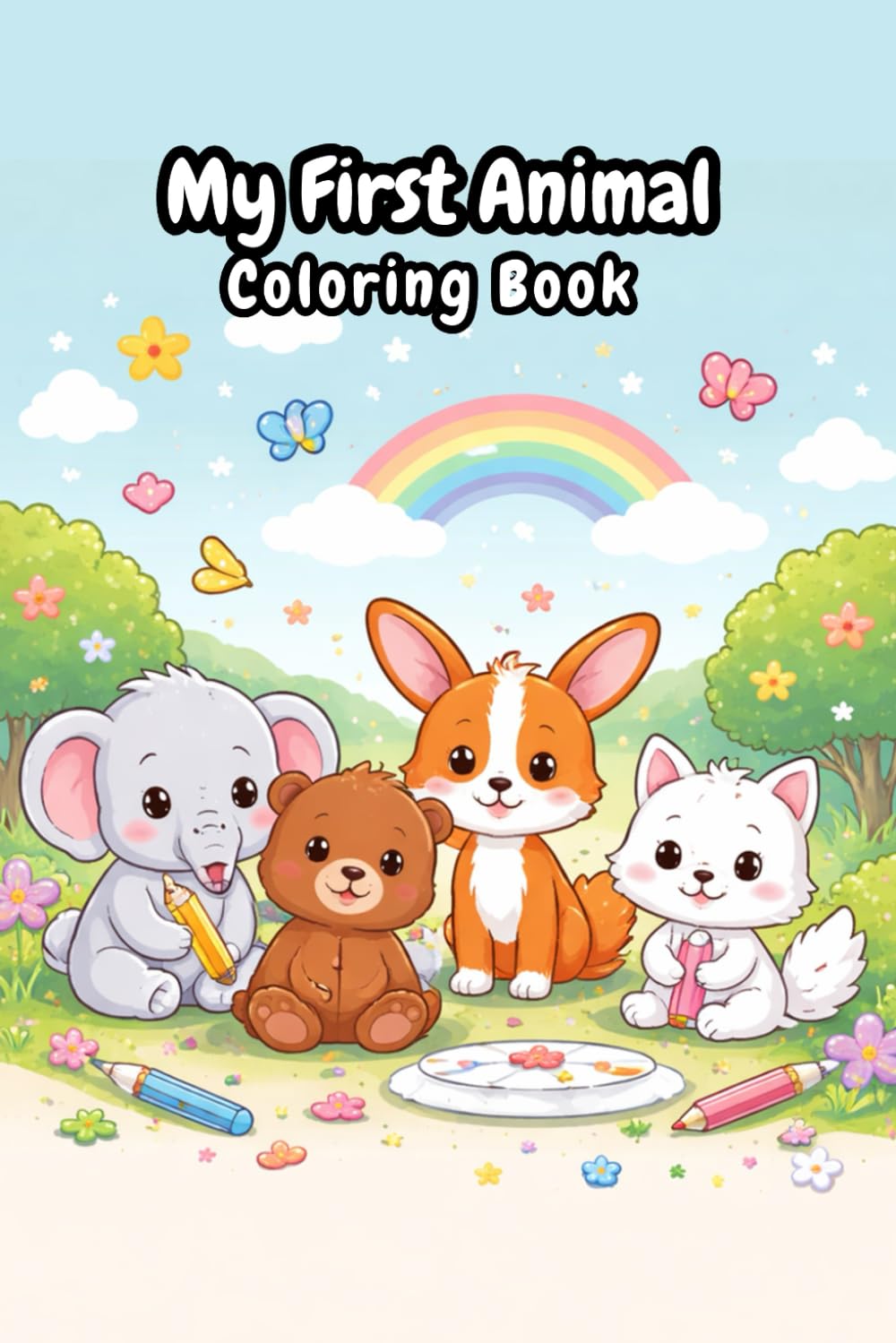 My First Animal Coloring Book: Easy and Fun Animal Coloring Pages for Toddlers and Preschool Kids | Learn and Color Cute Animals from Farm, Jungle, and Ocean