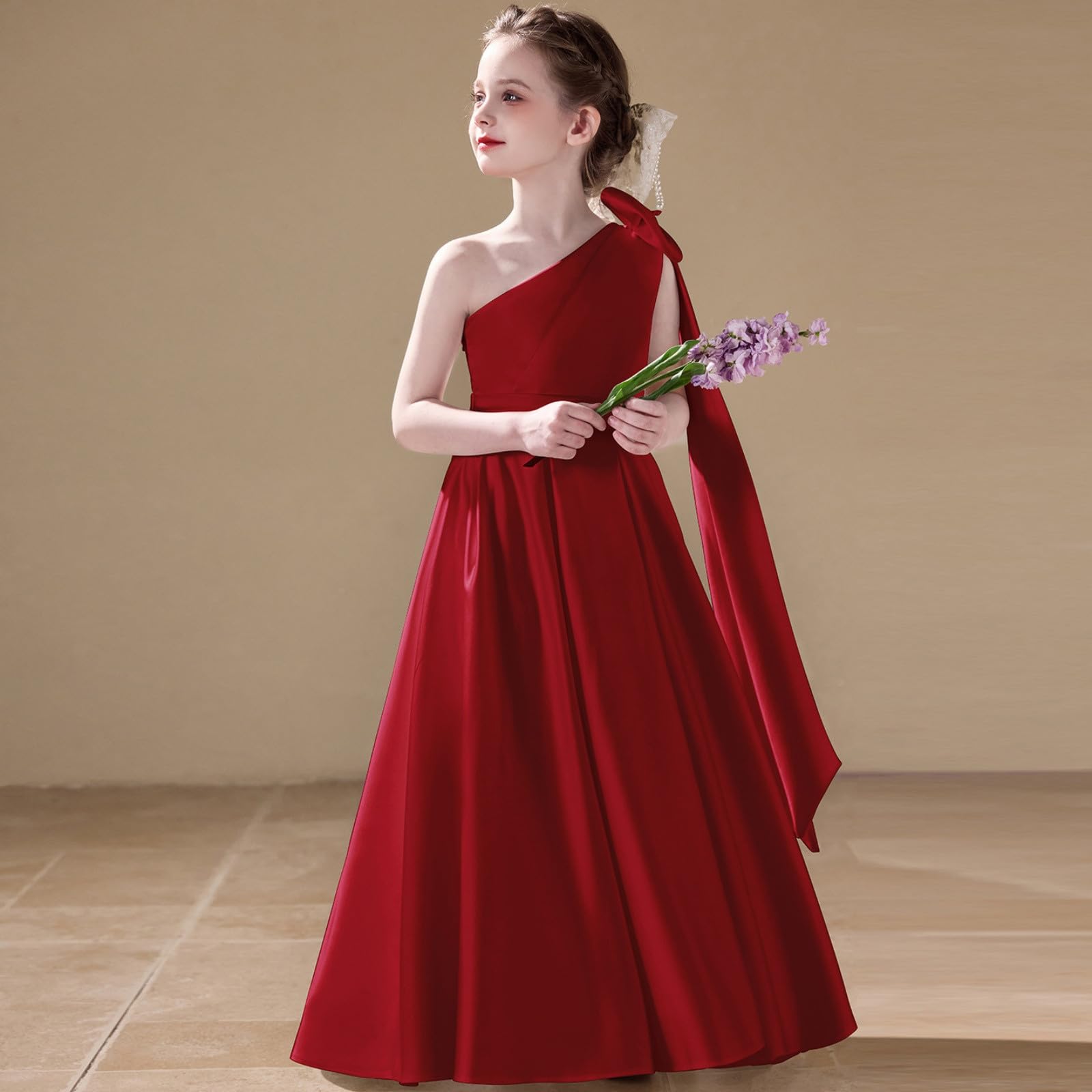 Generisch Vestito lungo da sposa per bambine, abito da cerimonia elegante e formale