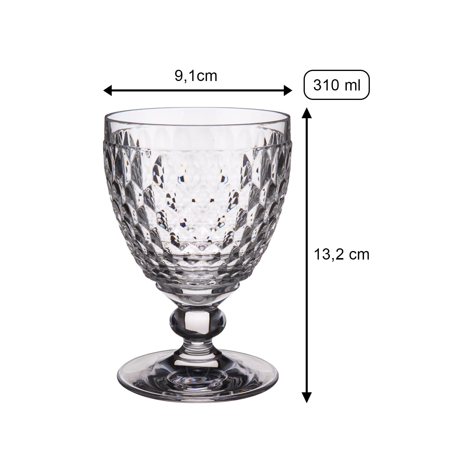 Villeroy & Boch Boston Apricot Rotweingläser 4er Set, 310 ml, Farbige Weingläser mit Facettenmuster, Kristallglas für Rotwein, Spülmaschinengeeignet, Orange
