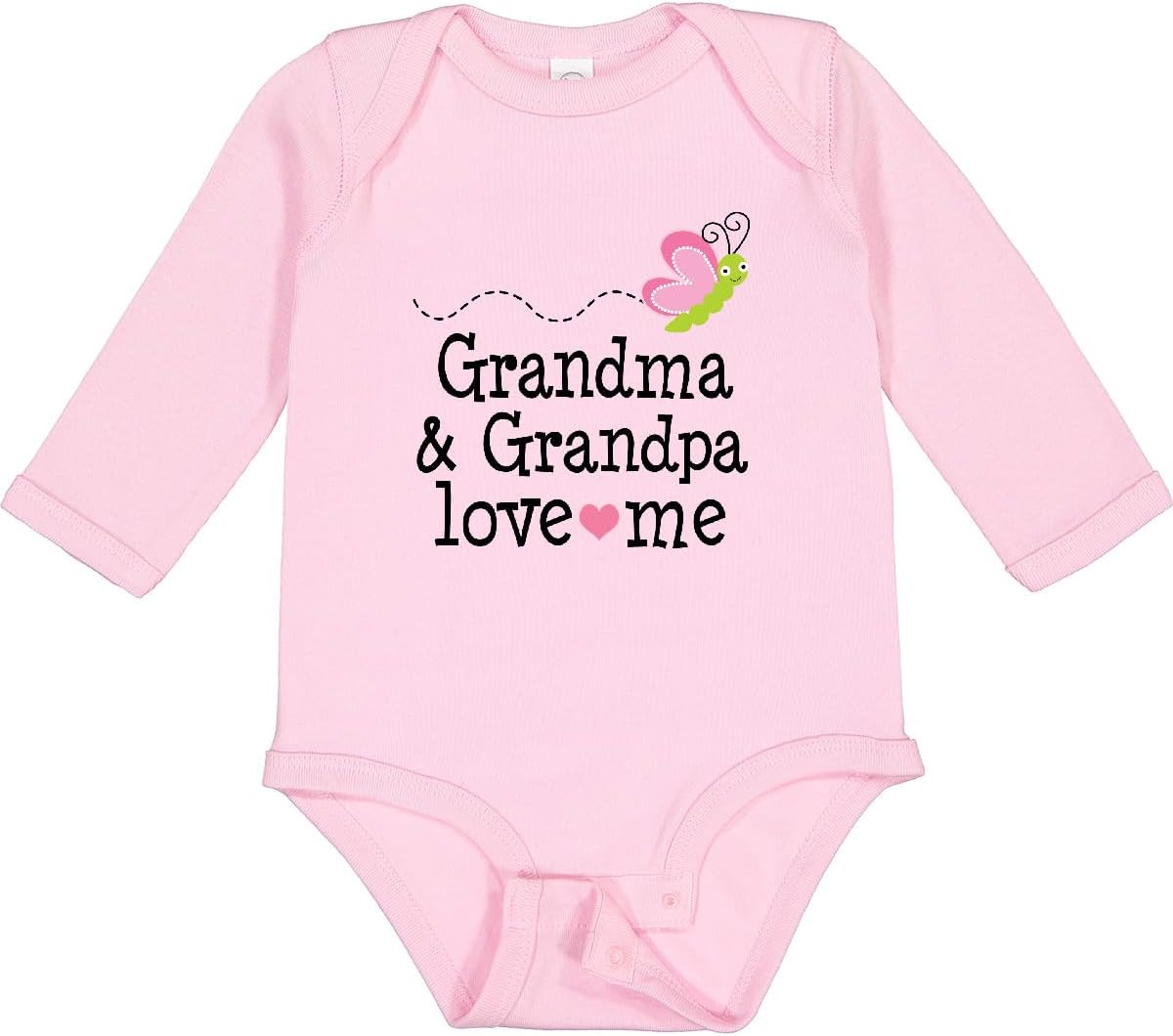 inktastic Grandma and Grandpa Love Me Granddaughter Long Sleeve Creeper