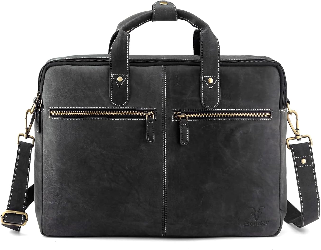 GoatterMen's Hunter Leather 16Inch Laptop Messenger Bag/Office Bag