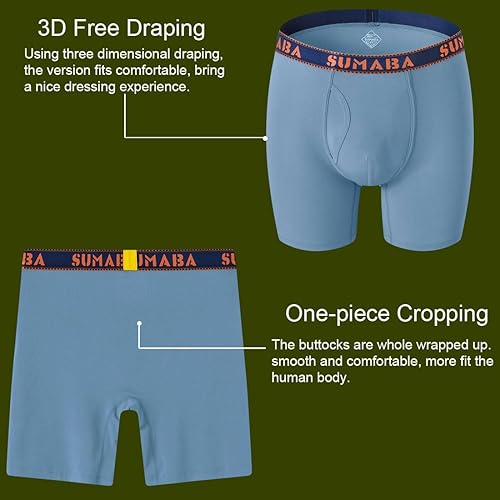 Miniatura 4 de Calzoncillos bóxer de viscosa de bambú que absorben la humedad para hombre, talla M, L, XL, 2XL, 3XL