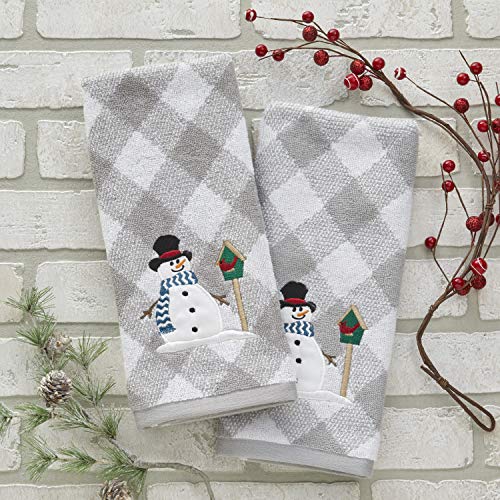 Skl Home Snowman & Birdhouse Hand Towel Set, Gray #TOP3