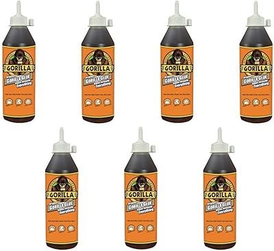 Gorilla Original Waterproof Polyurethane Glue, 18 ounce Bottle, Brown, (Pack of 7)