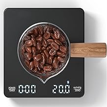 Gadgetronics Smart Coffee Scale with Timer, Rechargeable Digital Scale for Coffee Weighing, 0.1g - 3 kg, LED Touchscreen | USB Rechargeable, Heat-Resistant, Ideal for Baristas & Manual Brewing