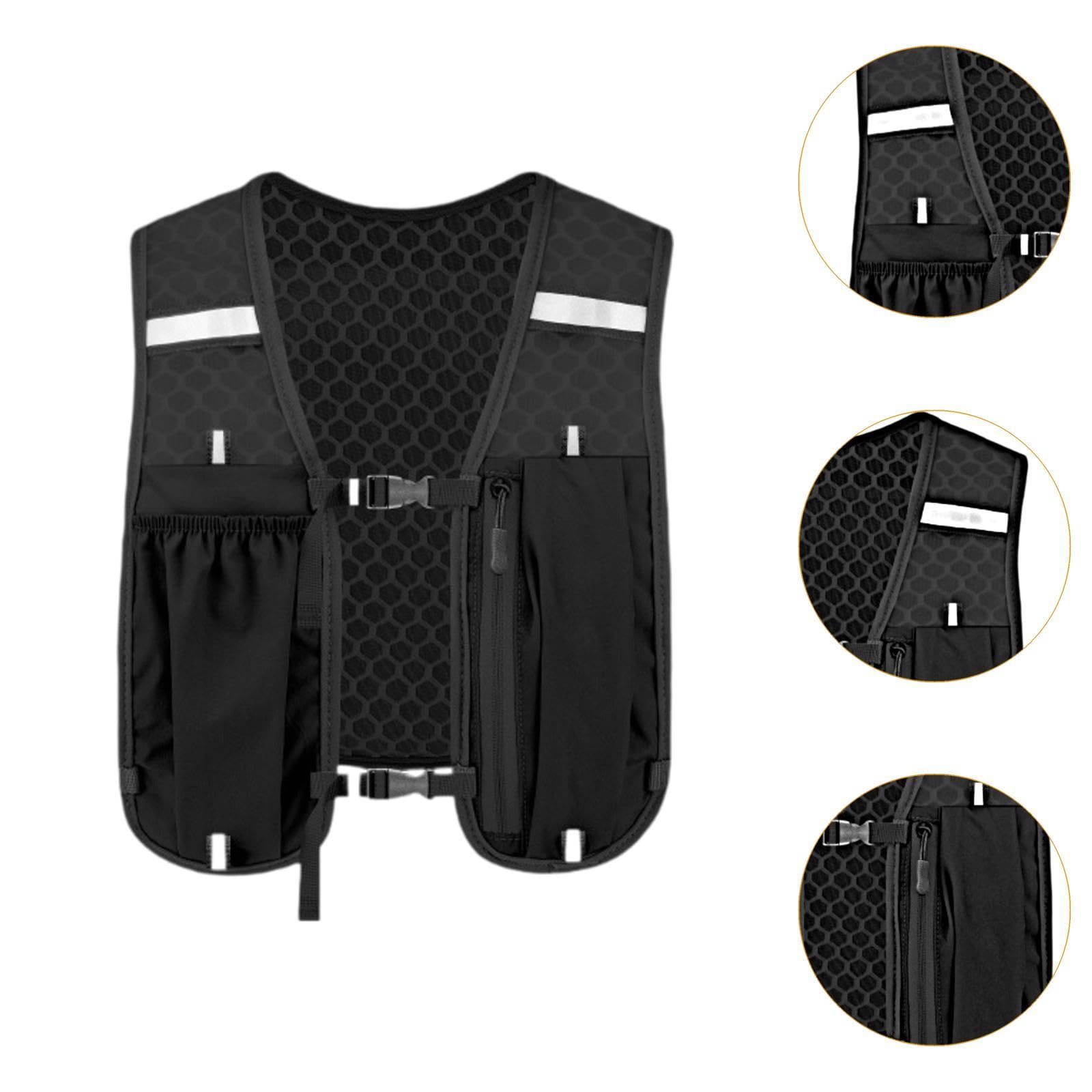 Menolana Hydration Vest Pack for Men Women, Adjustable Running Vest Lightweight Breathable for Biking Jogging Hiking Climbing Outdoor , Black