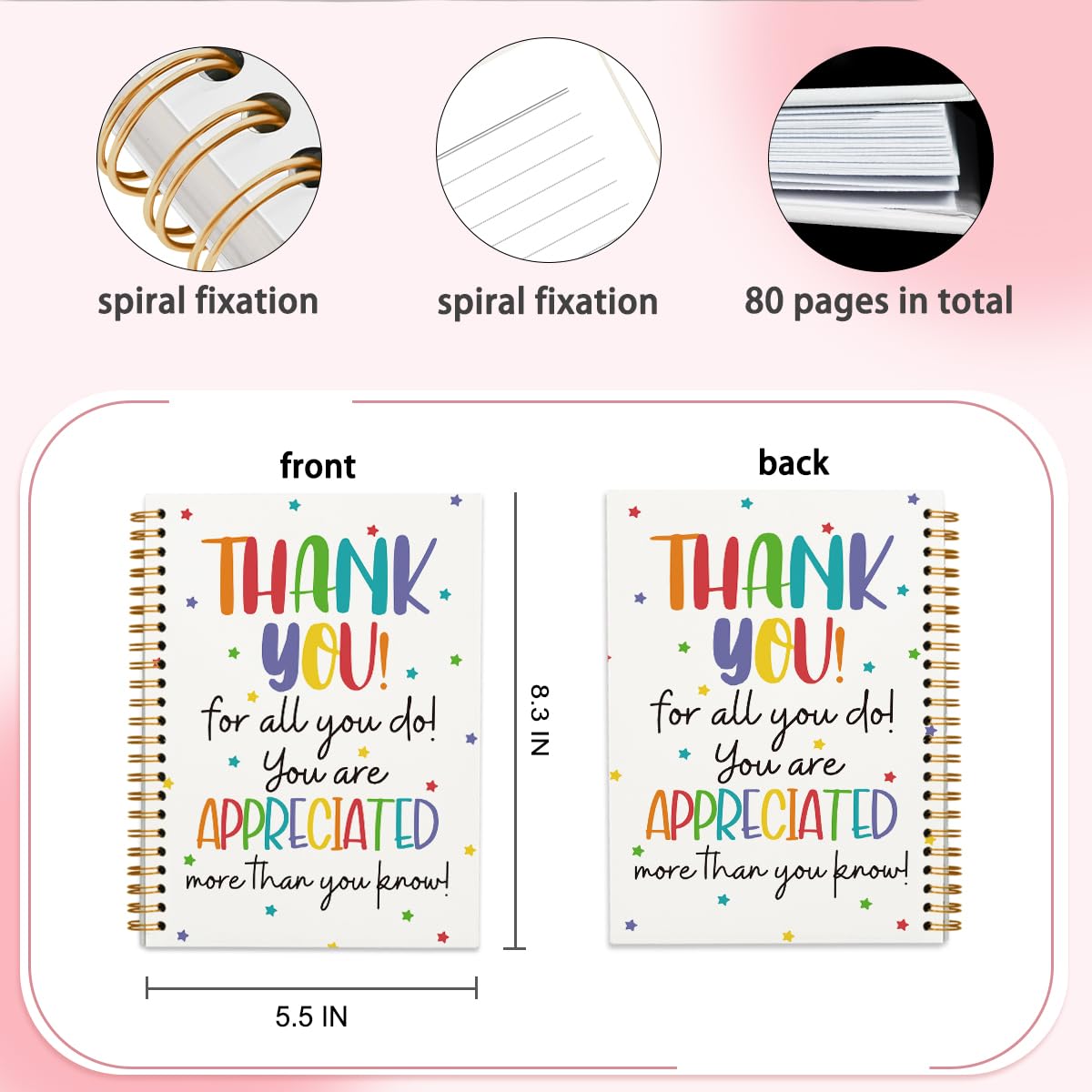 Divertente taccuino da ufficio per lavoro, regalo di apprezzamento dei dipendenti, regalo di ringraziamento per donne, forniture per ufficio per scrivania per donne e uomini, quaderni a