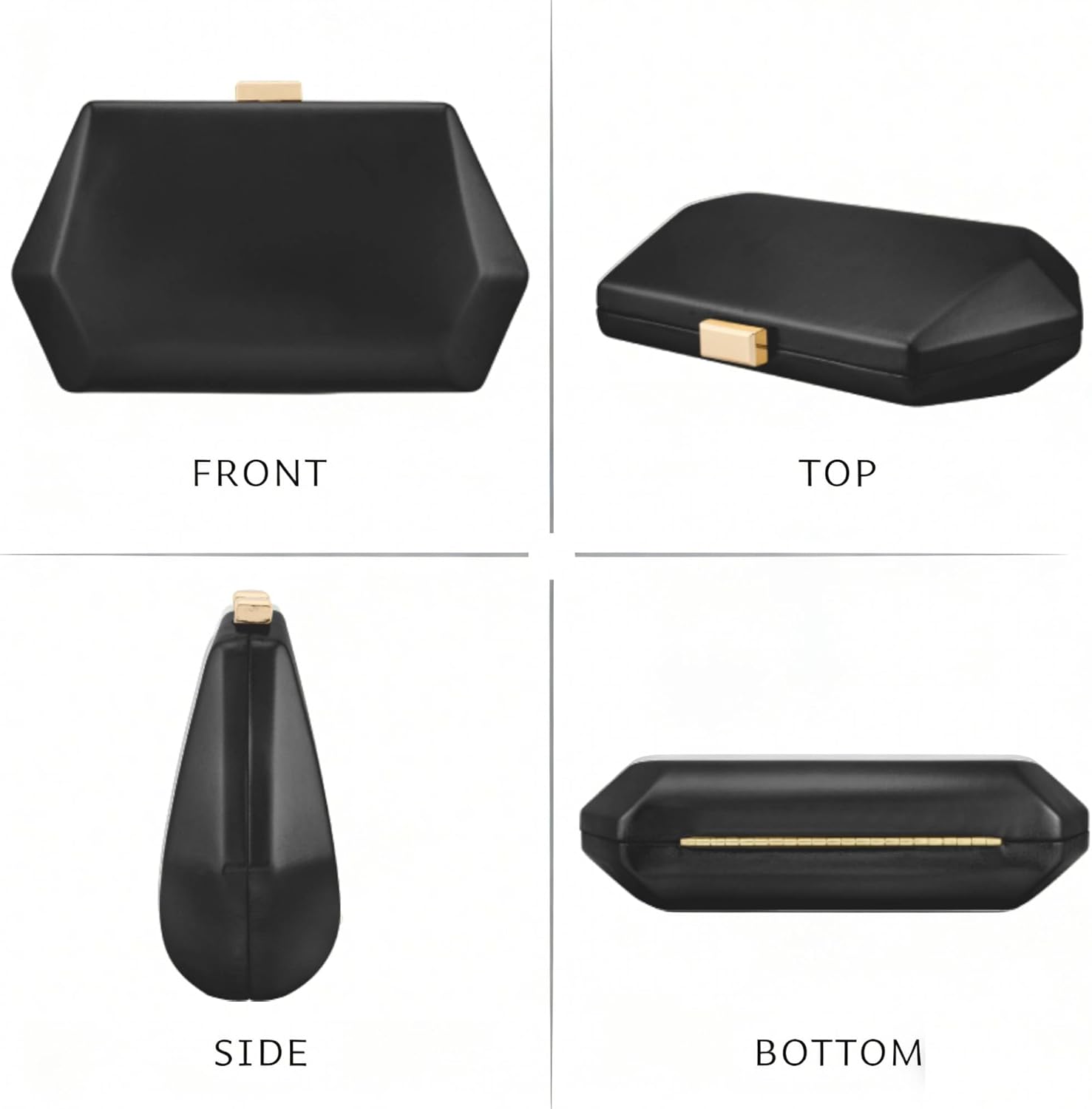 jessie Clutch Purses for Women Formal, Acrylic/PU Leather Evening Bag with Chain, Handbag for Weddings Party Prom