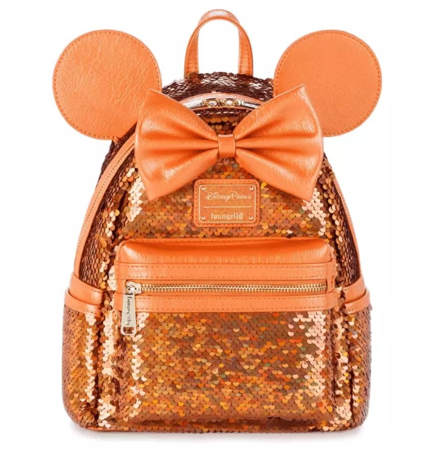 Theme Park Merchandise LF Minnie Orange Peach Punch Apricot Crush Sequined Mini Backpack