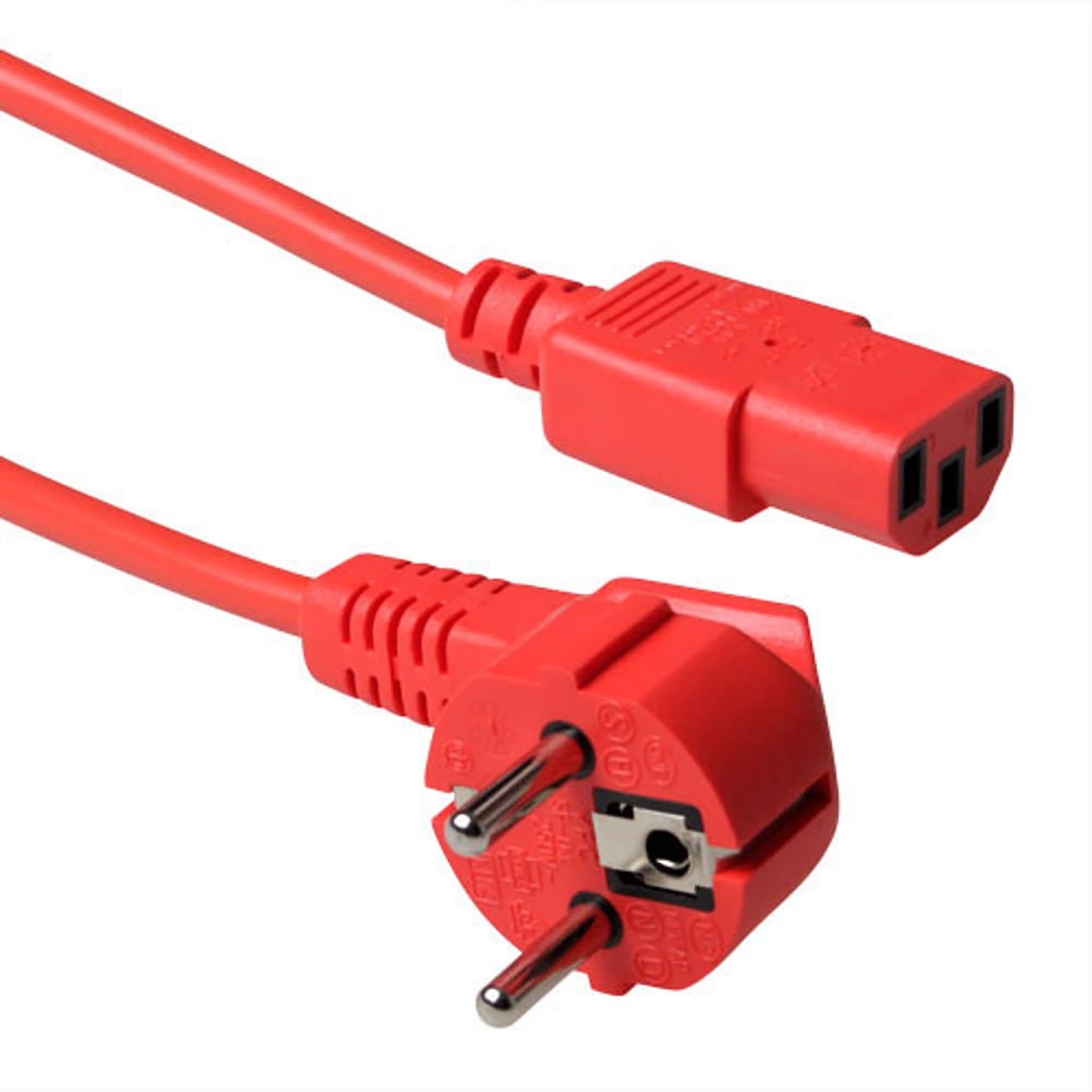 Câble d'alimentation Schuko C13 ACT 1,8m rouge AK5130 pour PC