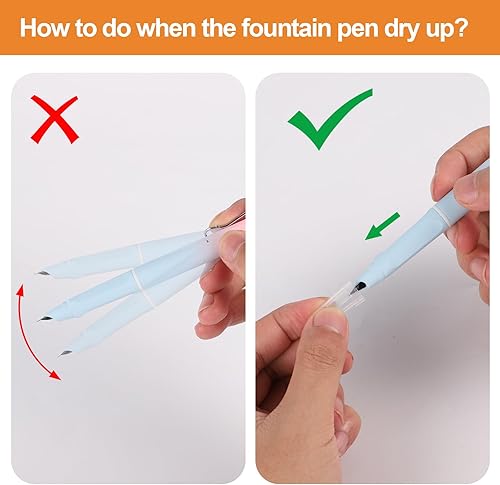 Miniatura 5 de 5 bolígrafos estilográficos retráctiles con 10 sacos de tinta, bolígrafos estilográficos recargables de color degradado, bolígrafo de escritura sin