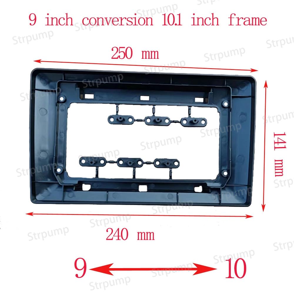 Fascia Pannello Radio 2 DIN 9 Pollici Per Ford Focus 2 MK2 (2005-2011) - Kit Di Montaggio In Plastica ABS, Colore Nero