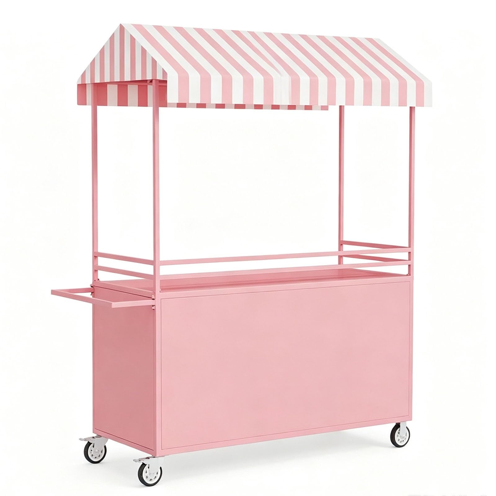 WNGJZZYC Portable Vendor Cart with Canopy, Mobile Food Display Stand