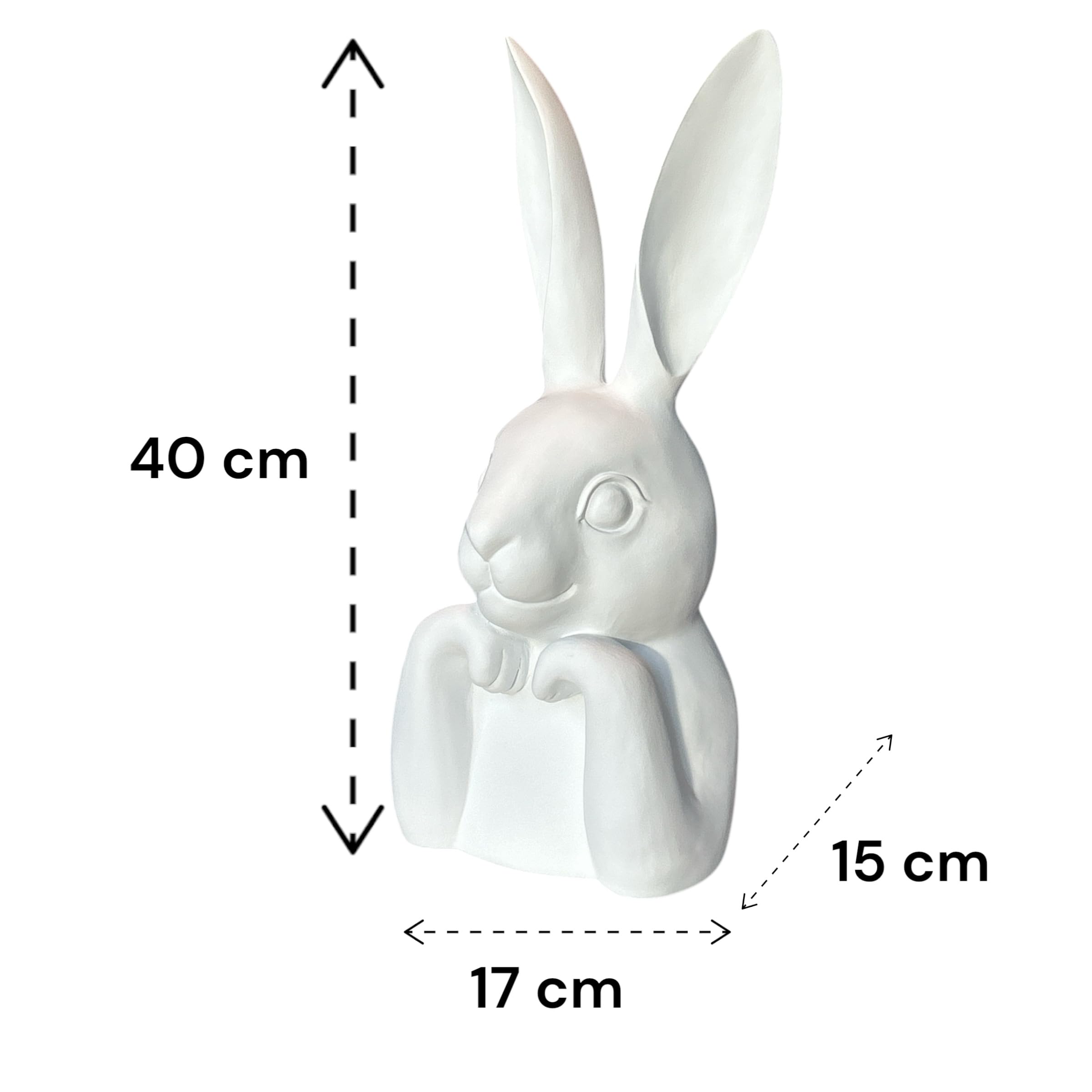 HASENBÜSTE Max Osterhase Weiss 40cm Moderne OSTERDEKO DEKOFIGUR innen FRÜHLINGSDEKO