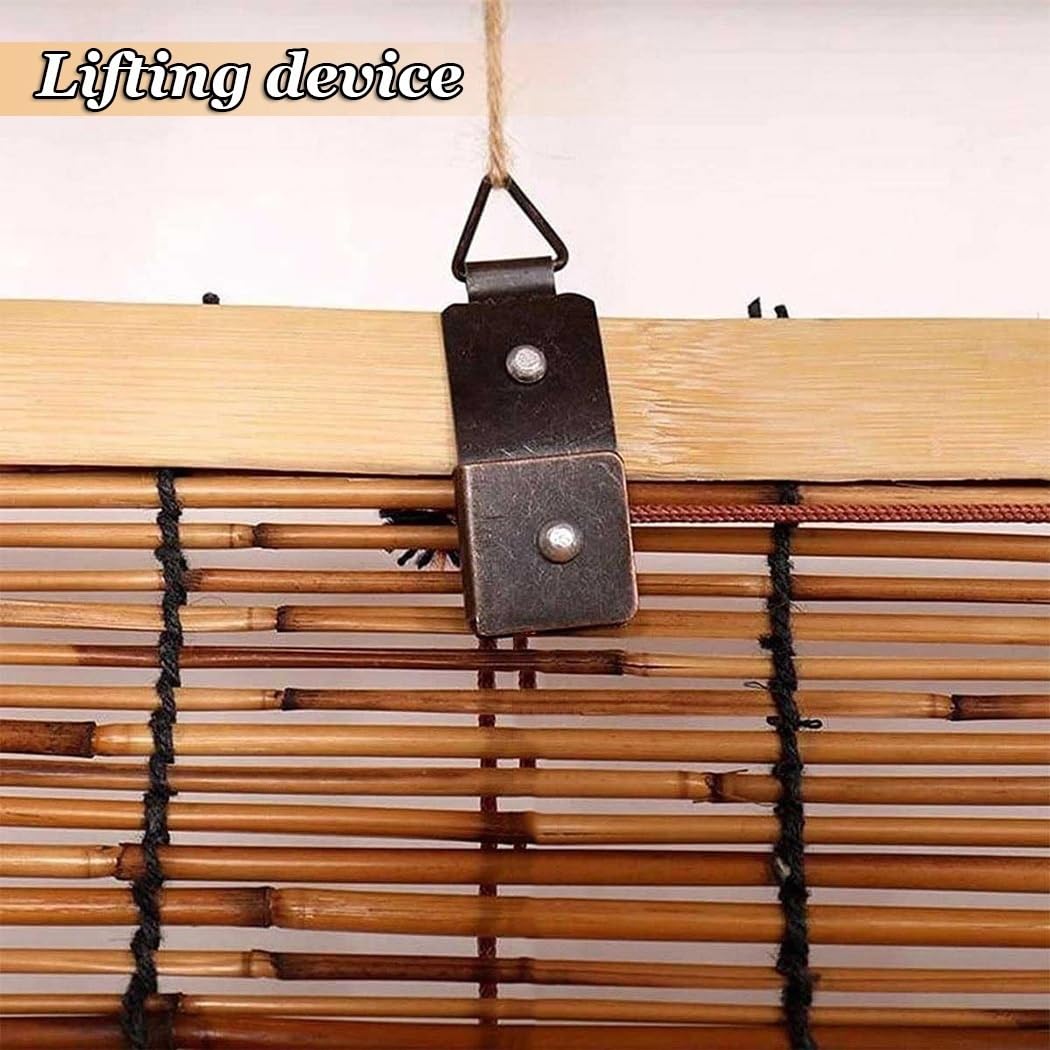 Natural Schilf Vorhang Bambusrollo Lichtfilter, Retro Sonnenschutz Rollo Bambus Jalousie Für Terrasse/Garten/Balkon/Küche, Seitenzug Natur Holzrollos Schilfvorhänge Sonnenschutzrollos(39"Wx86"H(100cmx