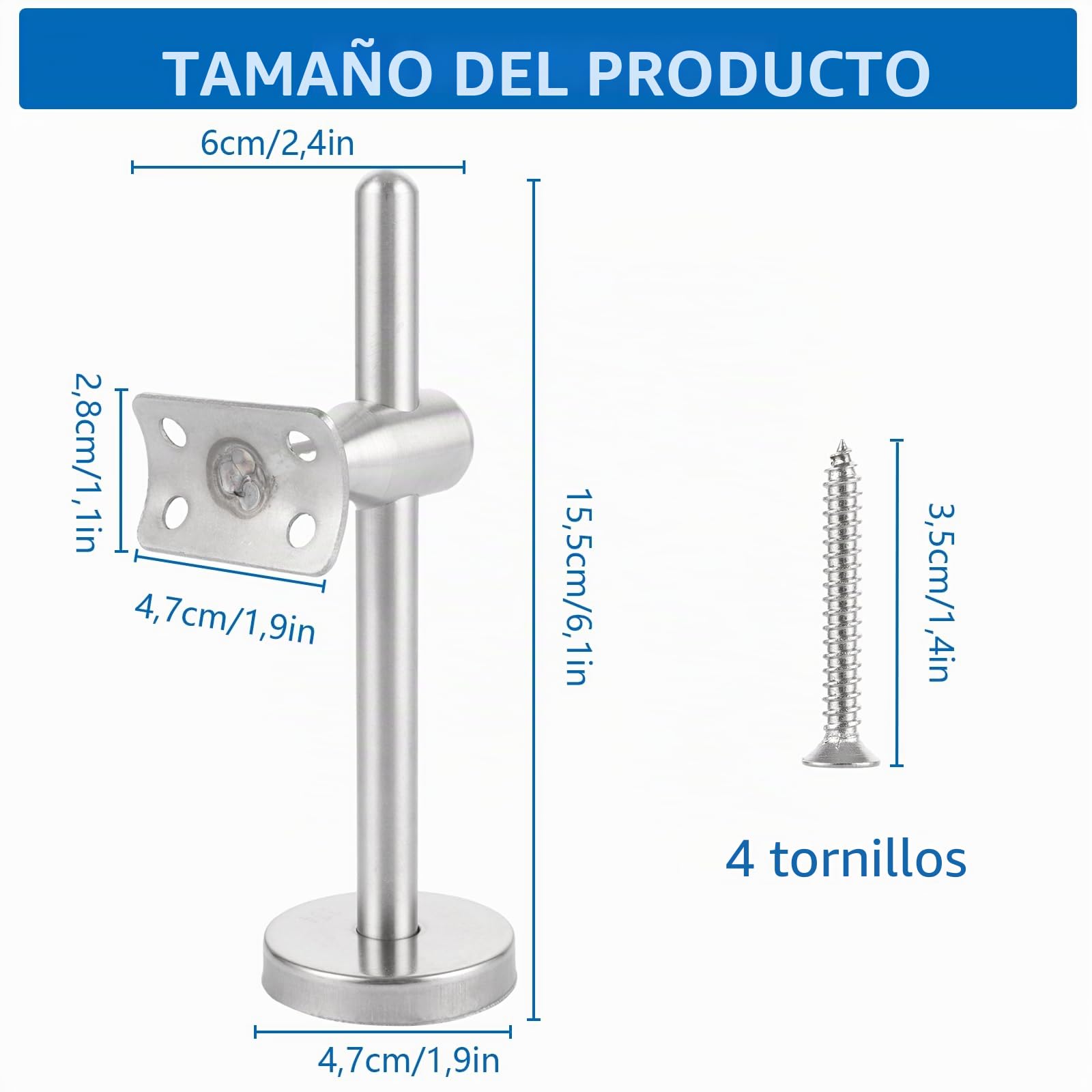 2 soportes para pasamanos ajustables, 150 mm, soporte de pasamanos de acero inoxidable, barandilla para escaleras, soporte de pared interior, accesorios para pasamanos, soportes para