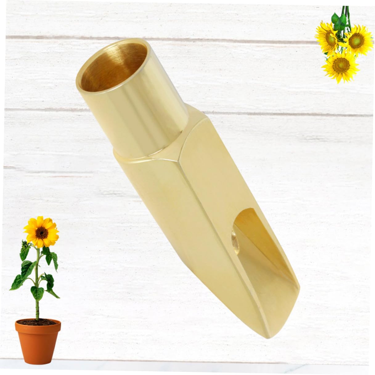 FRCOLOR Saxophone Head Metallo per Sax Soprano Accessorio con Design per Suono e Comfort Finitura Lucida