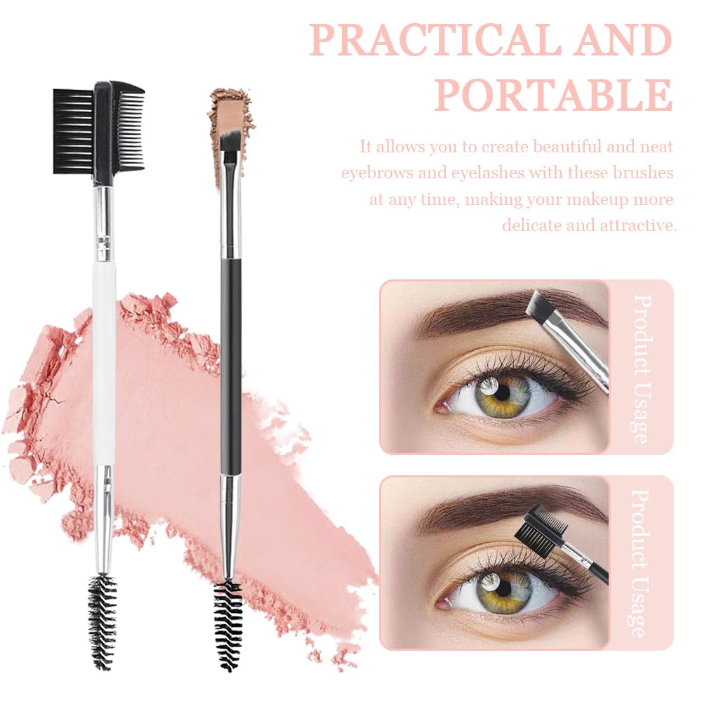 TRKETK 6 Pcs Eyebrow Brush Professional Double-ended Eyelash Comb Angled Eyebrow and Spoolie Eyelash Comb 2 in 1 Eyebrow Brush Tool Makeup Tool for Modifying Brows and Eyelashes - Image 4