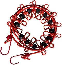 Adjustable Travel Clotheslines Elastic Camping Clothes Rope with 12pcs Clothes