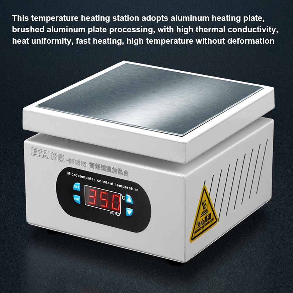 Hot Plate HUIOP Estación de calentamiento de placa de aluminio Plataforma de precalentamiento de mesa de placa caliente electrónica 0-400 ℃ para plantación de BGA Placa de circuito impreso Reparacione