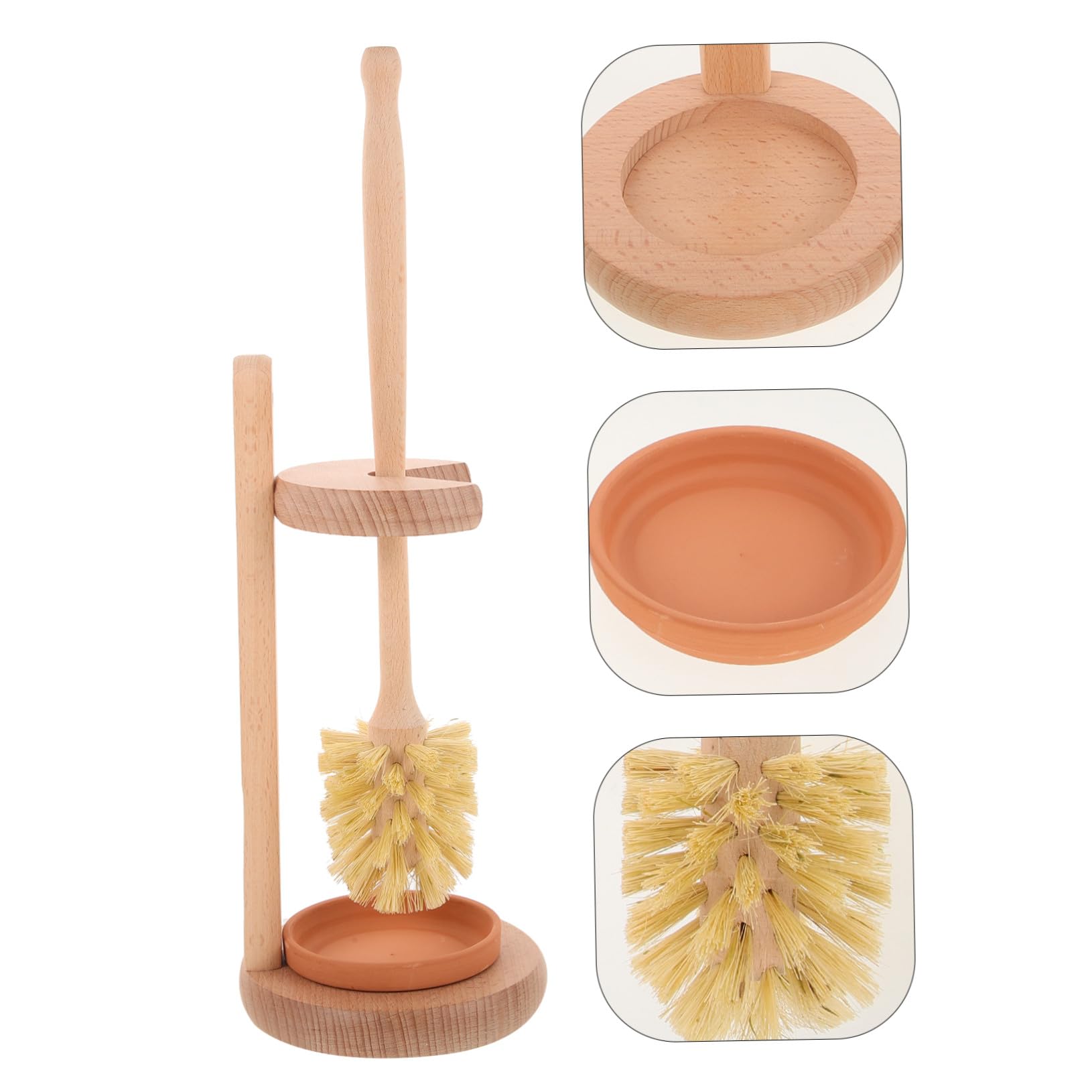 Escobilla de Baño con Soporte de y Mango Ergonómico Cepillo para Limpieza de Inodoros Accesorios Baño para Hoteles y Oficinas