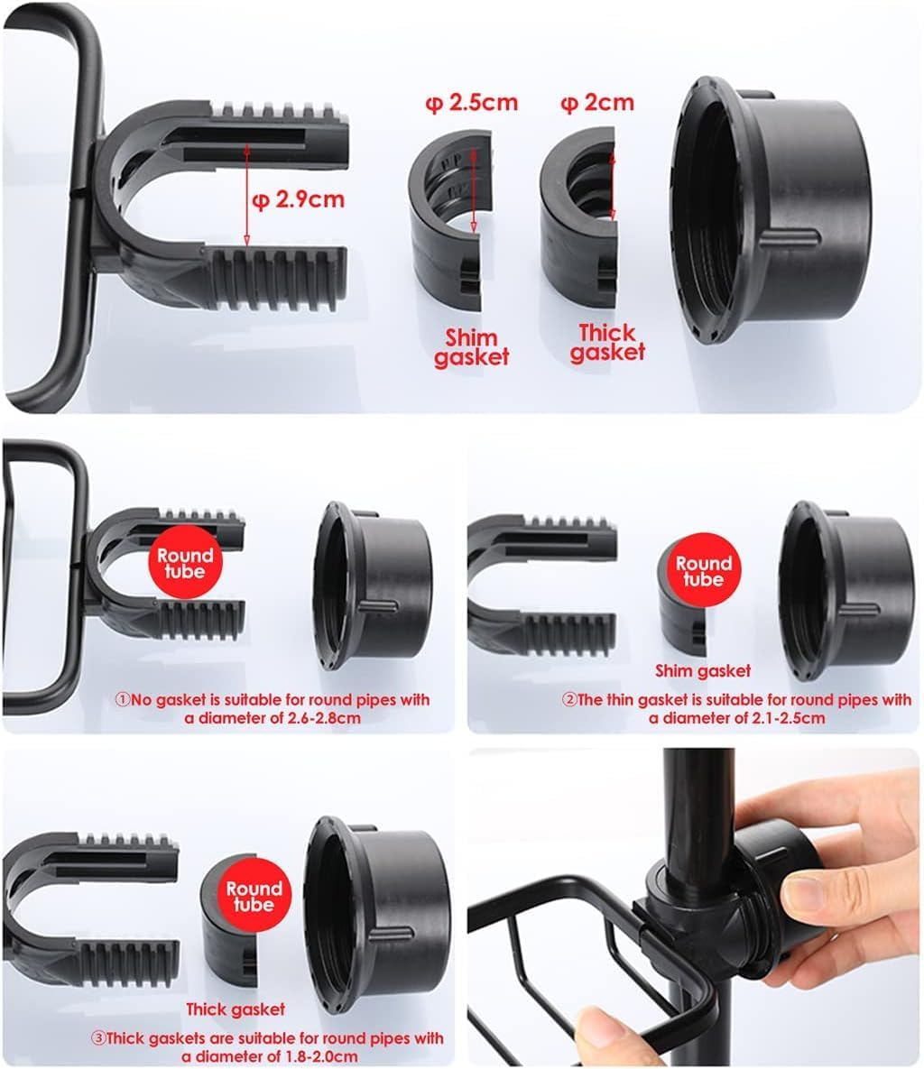 PIKFOS Kitchen Sink Faucet Sponge Holder Caddy Organizer Over, Stainless Steel Heavy Duty Thickening Hanging Drain Rack for scrubbers, Bathroom soap Holder, Kitchen Sink Accessories (Black) 1